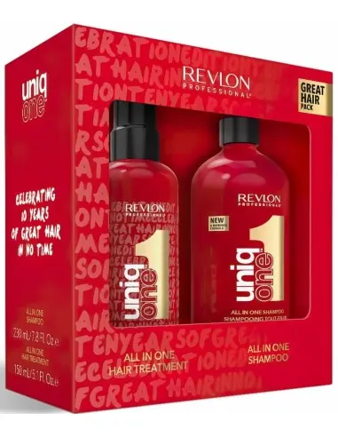 Set Treatment 150ml & Shampoo 230ml Uniq One Revlon OfSt-12500 Revlon Offers for hair €19.90 product_reduction_percent€16.05