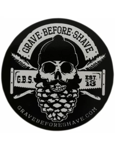 Grave Before Shave Pine Sticker Small 4.5cm Disc-0356 Fisticuffs LLC