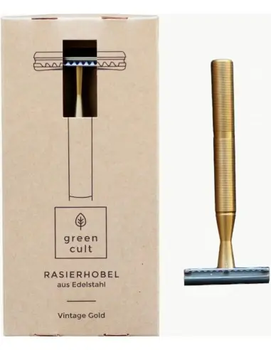 Ξυριστική Μηχανή Ασφαλείας Greencult GC1.1 - CNC- 3 Τεμαχίων Κλειστού Τύπου Vintage Gold 13319 Greencult