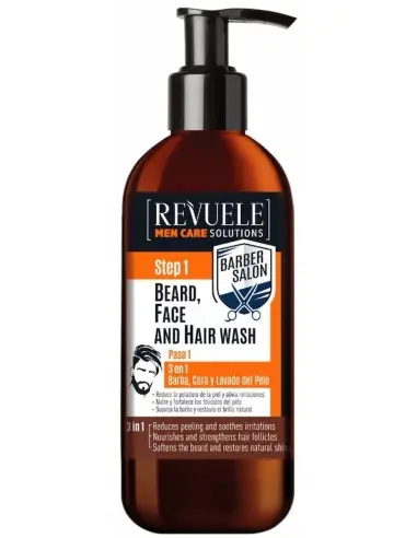 3 in 1 Beard, Face And Hair Wash Barber Salon Revuele 300ml OfSt-13488 Revuele Beauty & Care