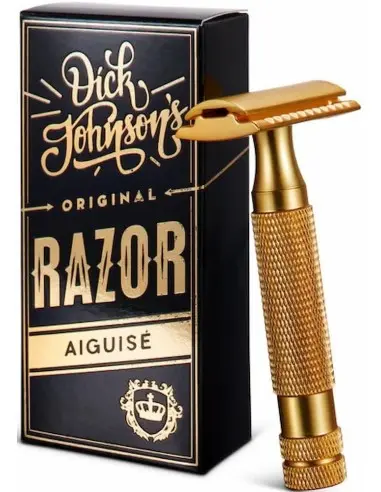 Safety Razor DE Closed Comb 3 Pieces Dick Johnson Aiguise Gold OfSt-13747 Dick Johnson Closed Comb Safety Razors €28.00 produ...