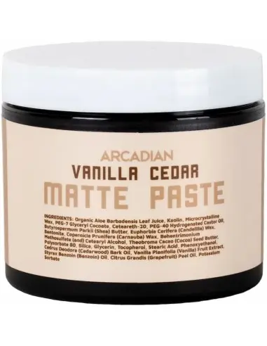 Matte Hair Paste Strong Hold Vanilla Cedar Arcadian 115g 13794 Arcadian Matt Paste €20.90 €16.85