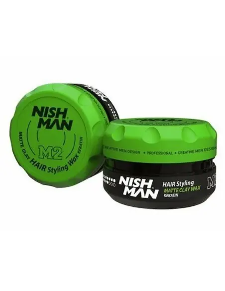 Hair Styling Wax Keratin Matte Clay Ultra Strong Hold NishMan 100ml 13797 Nishman