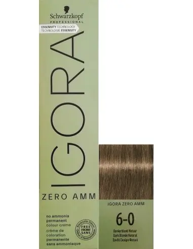 Permanent Hair Dye Igora Zero Ammonia Schwarzkopf Professional 6-0 Dark Blonde 60ml OfSt-13869 Schwarzkopf Pro Hair Dye Schwa...