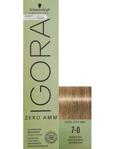 Permanent Hair Dye Igora Zero Ammonia Schwarzkopf Professional 7-0 Medium Blonde 60ml 13870 Schwarzkopf Pro Hair Dye Schwarzk...