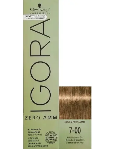 Permanent Hair Dye Igora Zero Ammonia Schwarzkopf Professional 7-00 Extra Medium Blonde 60ml 13875 Schwarzkopf Pro Hair Dye S...