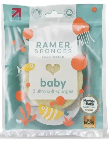 Ultra Soft Baby Sponge Ramer White-Yellow 2pcs 14186 Ramer Sponges Bath Accessories €4.50 €3.63