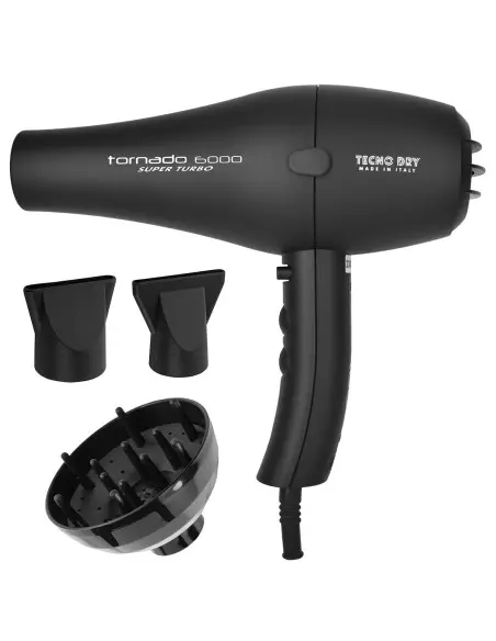 Tecno Dry Hair Dryer Tornado Black 6000 Line 2500w Base-ZA-14313 Tecno Dry Professional Hair Dryers €79.90 €64.44