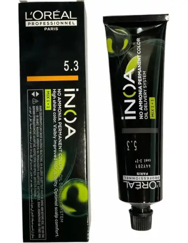 L'Oreal Professionnel New Inoa 5.3 Light Golden Brown 60ml 14651 L'Oreal Professionnel Pro Hair Dye Inoa HairDye €11.90 €9.60