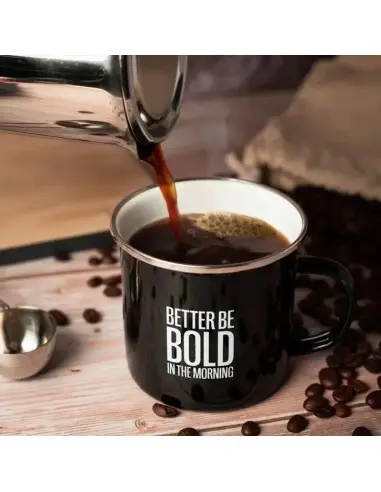 Enamel Coffee Black Cup No More Bad Hair Days Better Be Bold 14869 Better Be Bold Accessories €14.90 €12.02