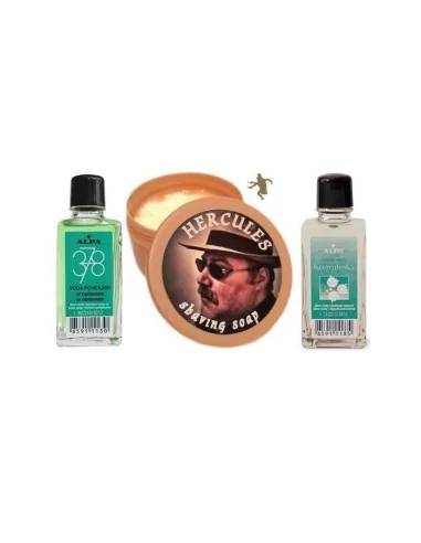 Hercules Shaving Soap 150ml Alpa 378 50ml & Alpa Konvalinka Eau de Cologne 50ml Disc-2119 Tcheon Fung Sing