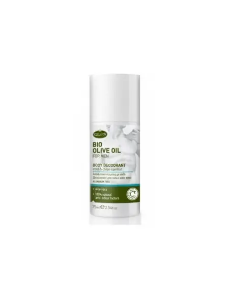 Kalliston Bio Olive Oil For Men Aloe Vera Deodorant Roll on 75ml OfSt-3393 Kalliston Natural Care Deodorant €7.92 €6.39