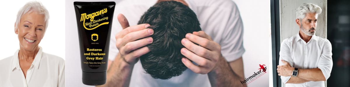 Gray hair close-up in middle-aged man