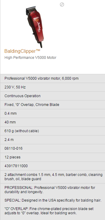 Wahl balding